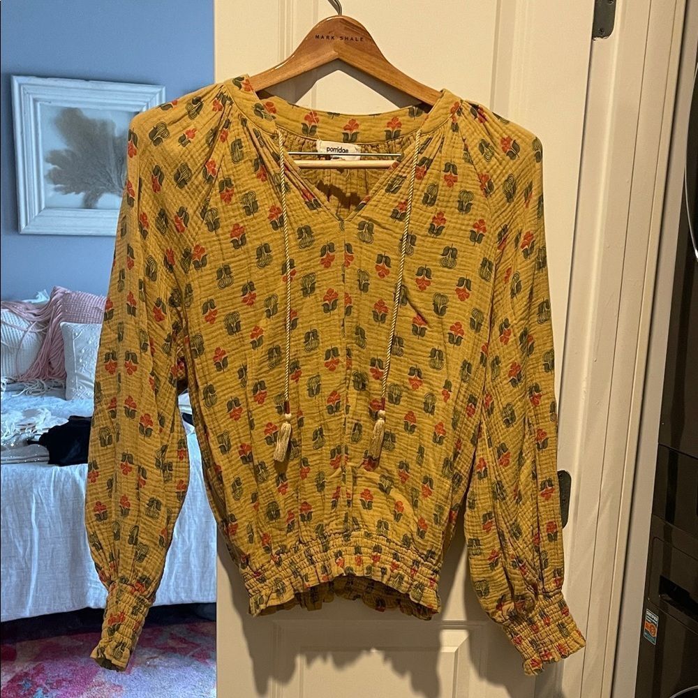 Women's Yellow Patterned Top